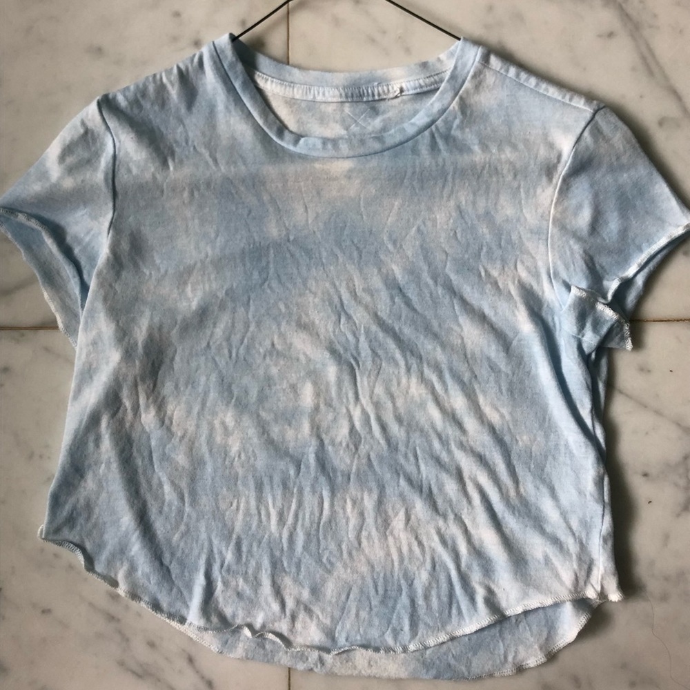 PacSun Basics Cropped Blue Tie-Dye Tee